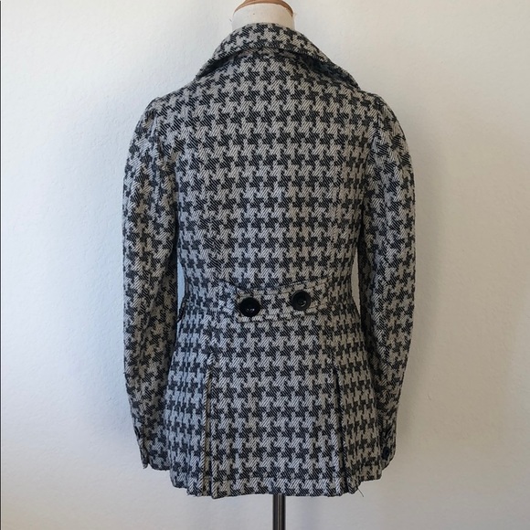 Sashimi Pea Coat Small Black and White Houndstooth - Picture 5 of 6